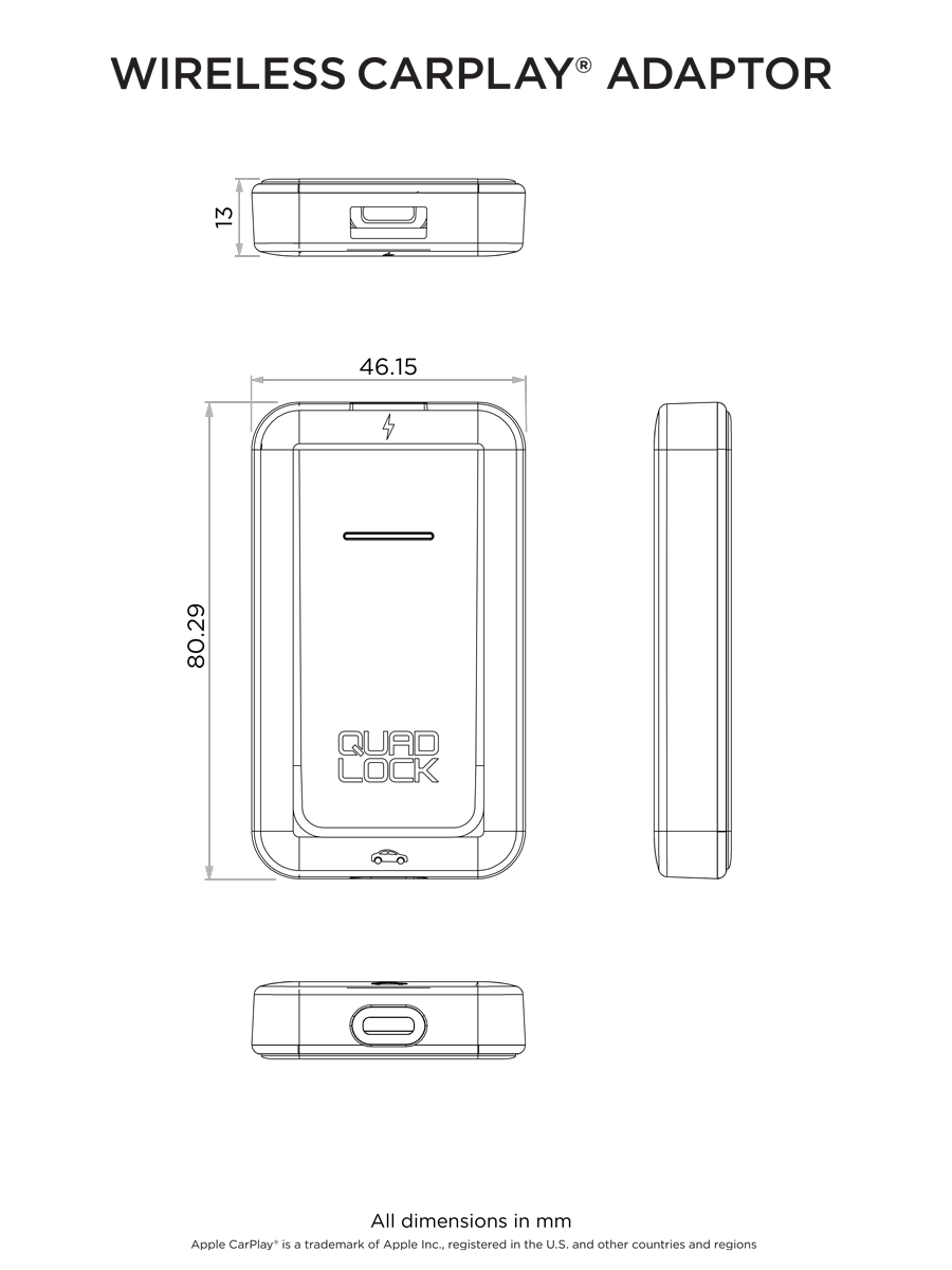 Quad Lock Wireless CarPlay Adapter