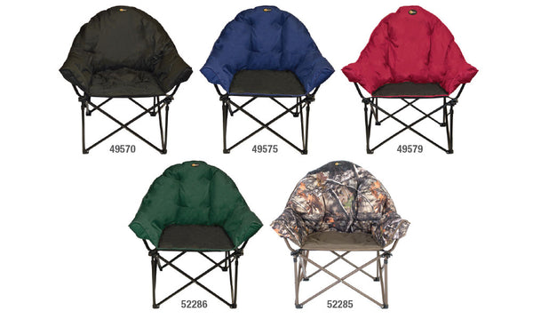 FAULKNER Big Dog Portable Folding Bucket Chair - Heavy Duty Camping Chair Supports 300 Lbs, Black
