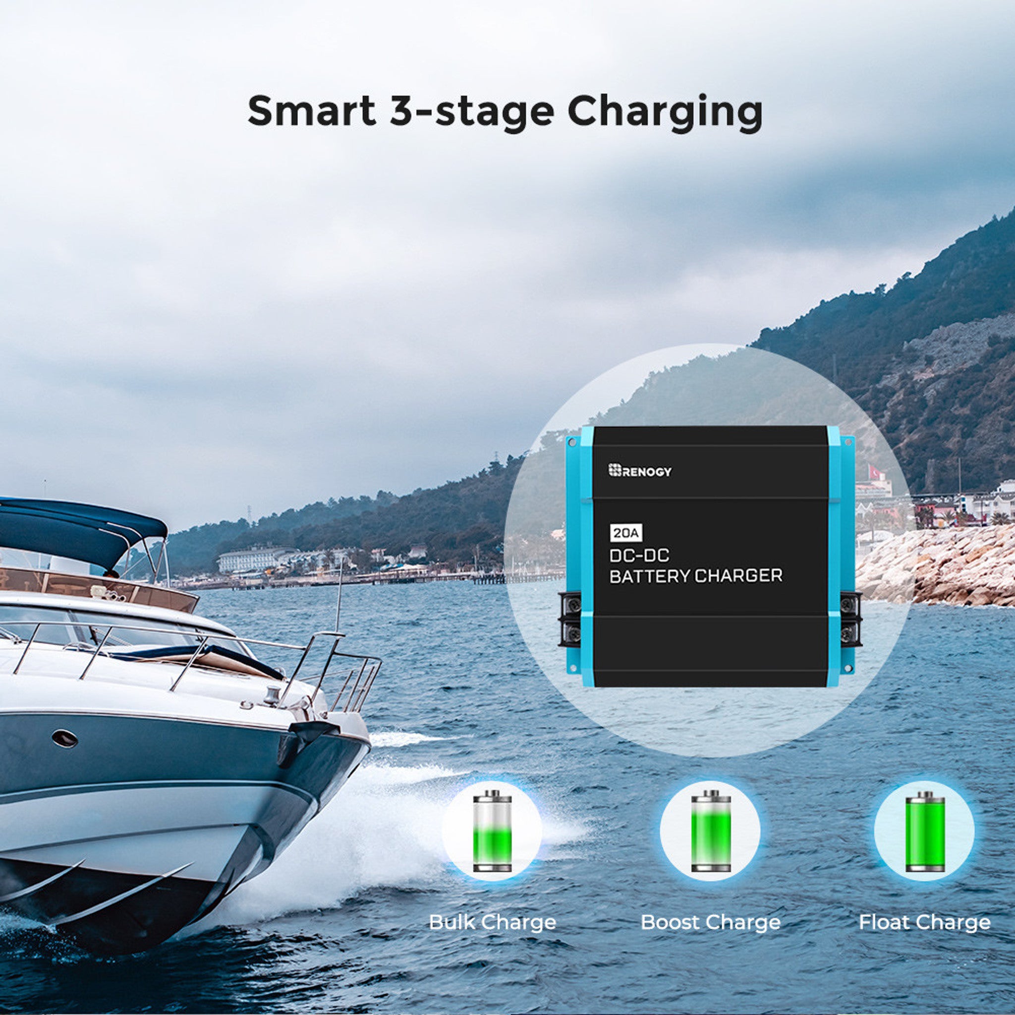 Renogy 12V 60A DC to DC On-Board Battery Charger for Flooded Gel