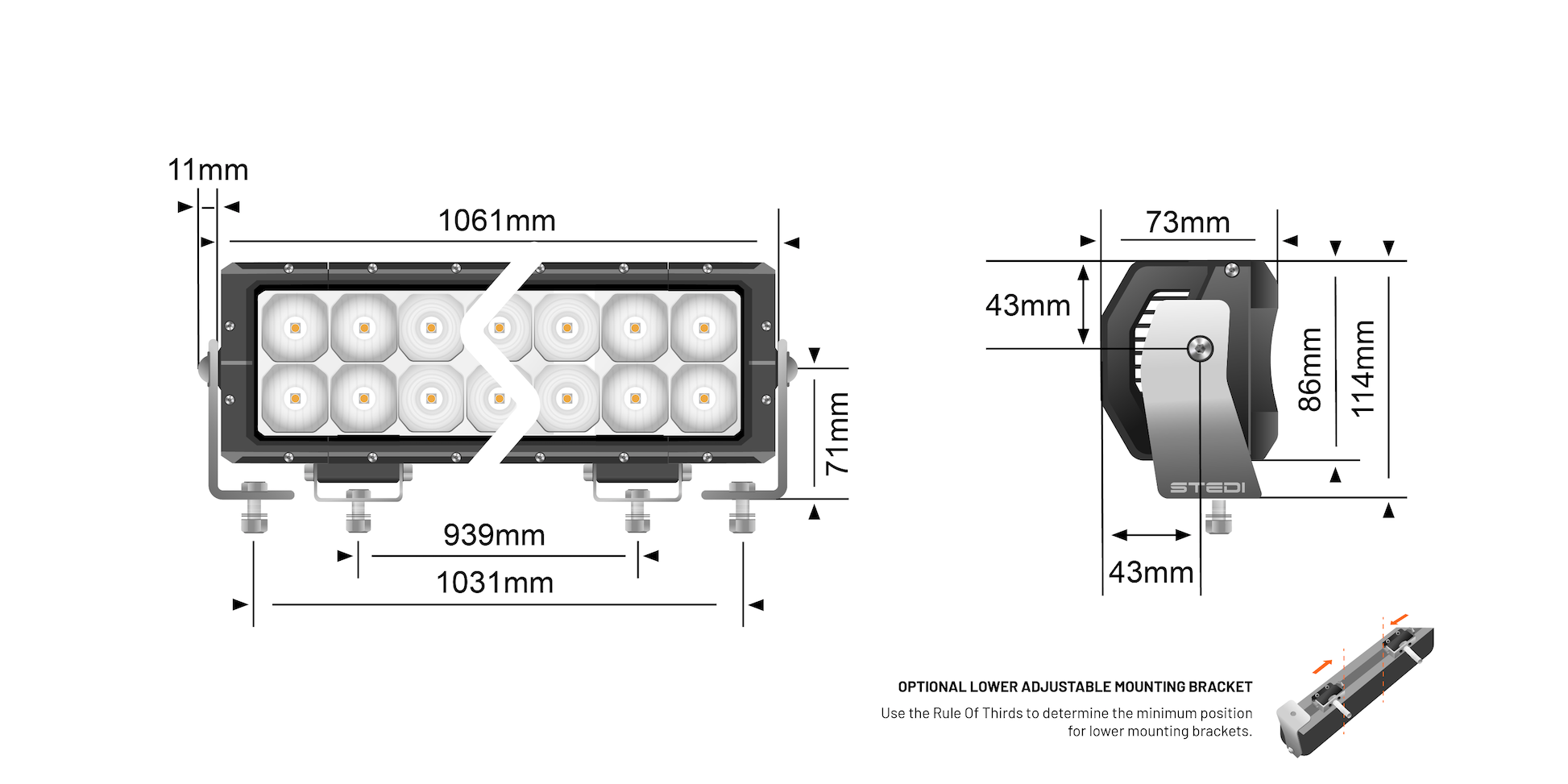 STEDI ST4K 42" 80 LED Double row Light Bar
