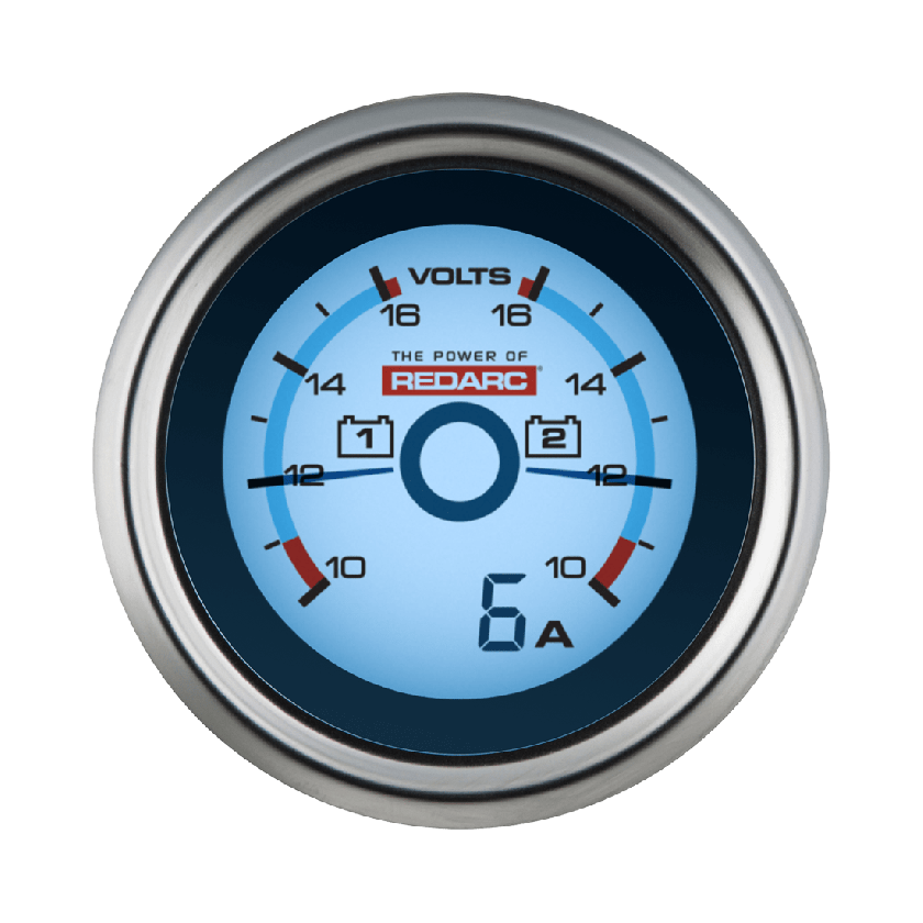 REDARC Dual Voltage 52mm Gauge with Optional Current Display (G52-VVA)