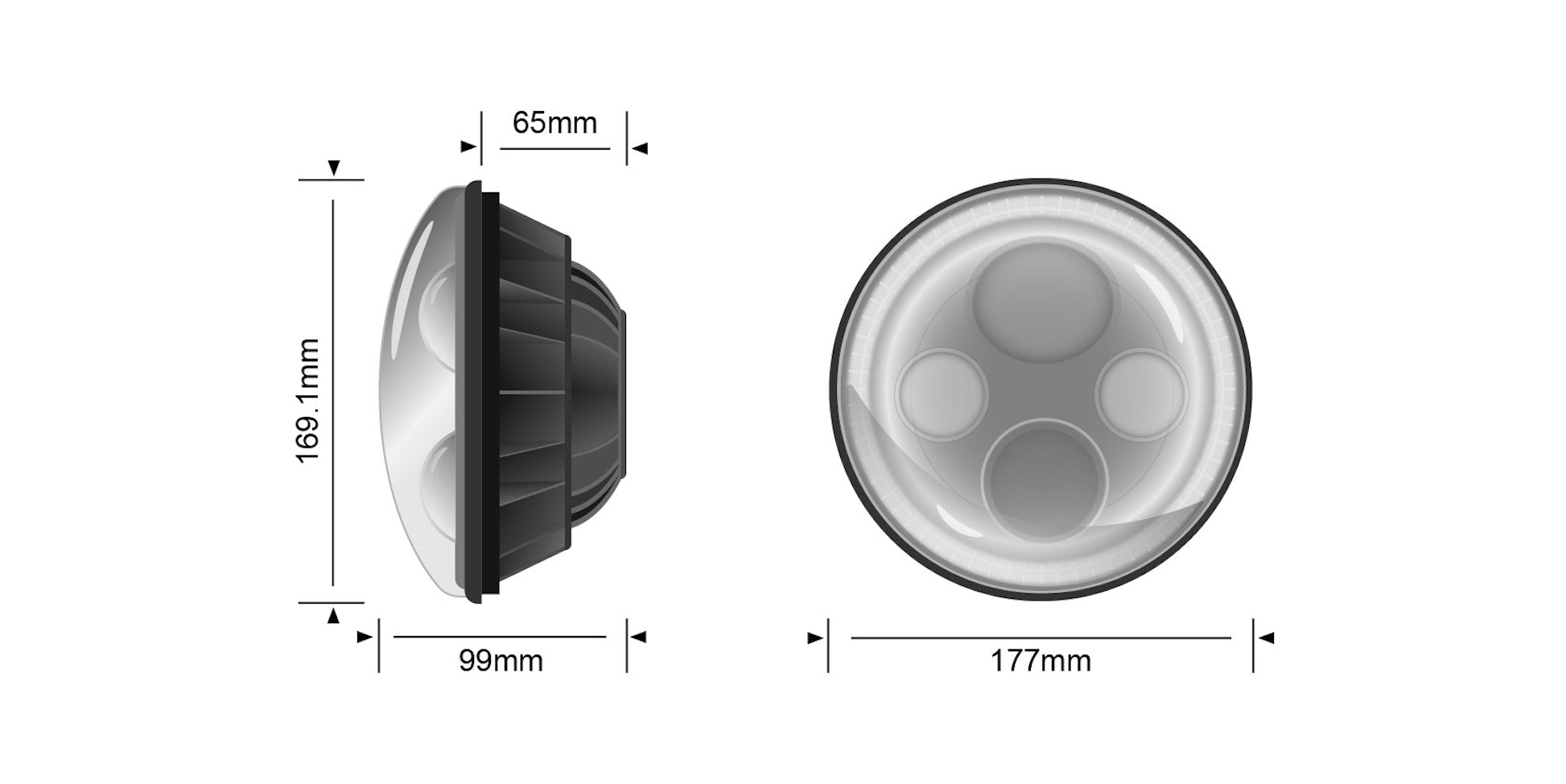 STEDI IRIS Chrome 7" LED Headlight